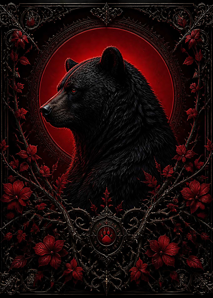 Gothic Black Bear Portrait