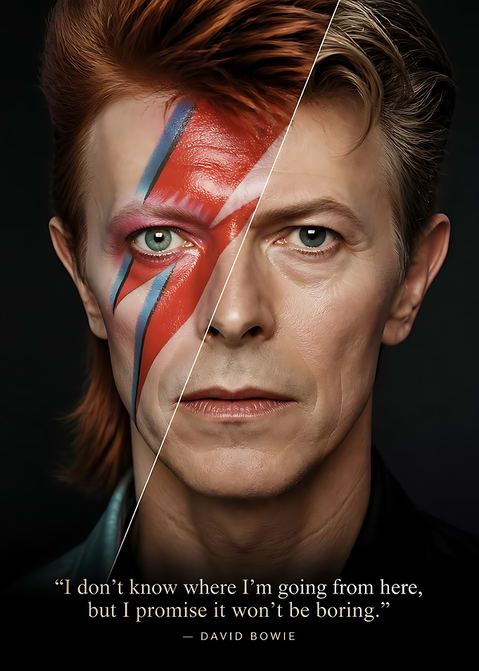 David Bowie Split Face Portrait