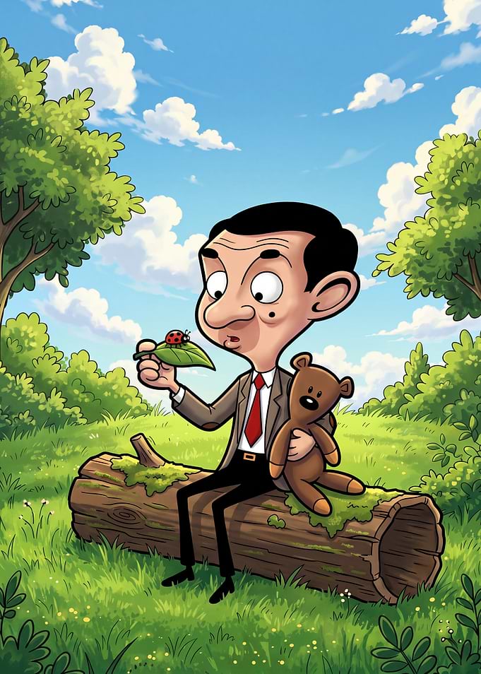 Mr. Bean and Teddy in Nature