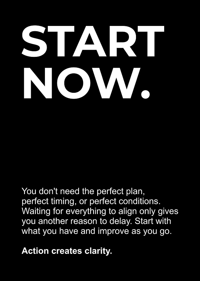 Start Now Inspirational Quote Poster