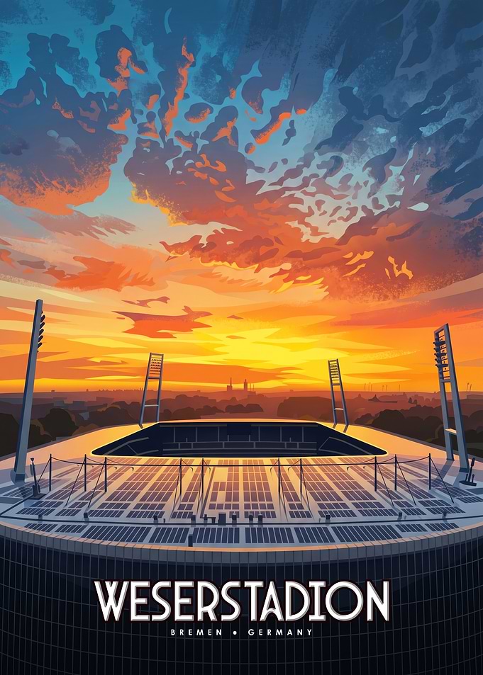 Weserstadion Bremen Germany Sunset