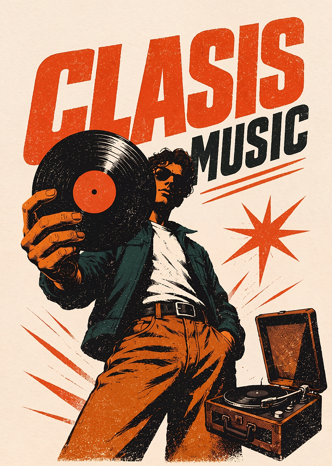 Retro Clasis Music Vinyl Poster
