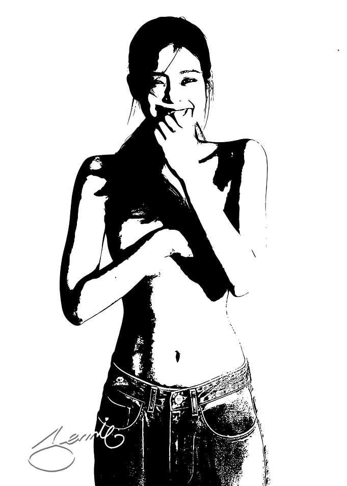 Black and White Jennie Portrait