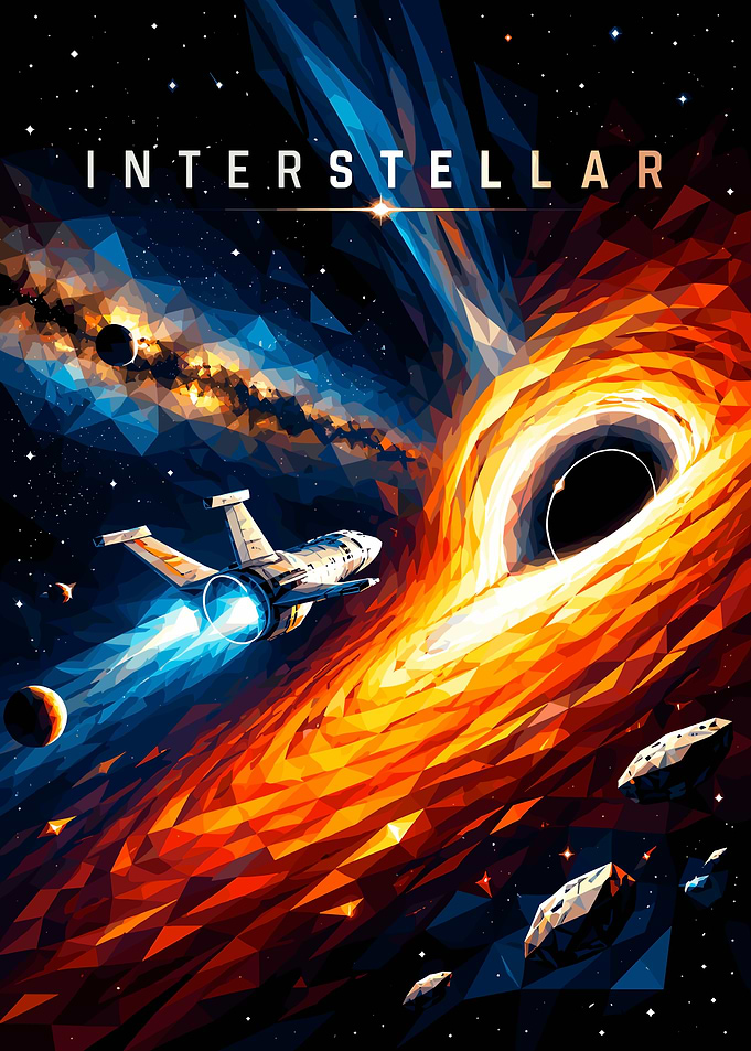 Interstellar Low Poly Space Poster