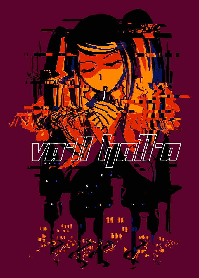 VA-11 HALL-A Glitch Art Poster