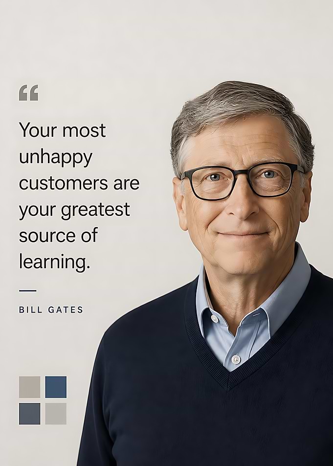 Bill Gates Inspirational Quote Poster