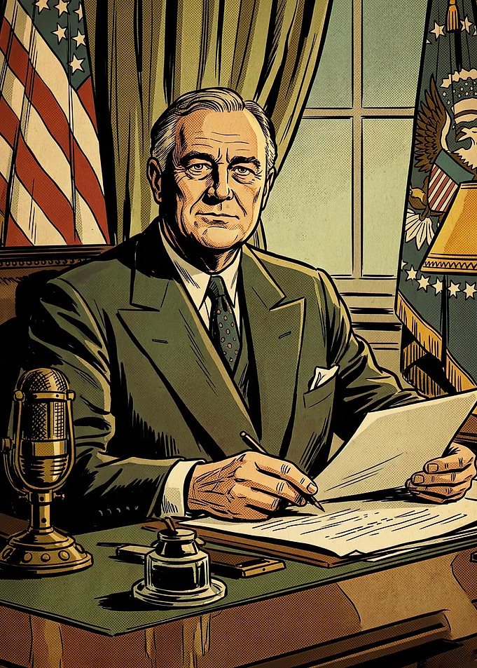 Franklin D. Roosevelt at Desk