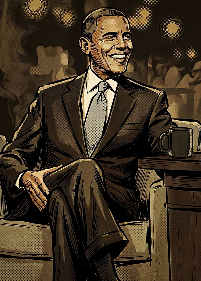 Barack Obama Comic Style Portrait