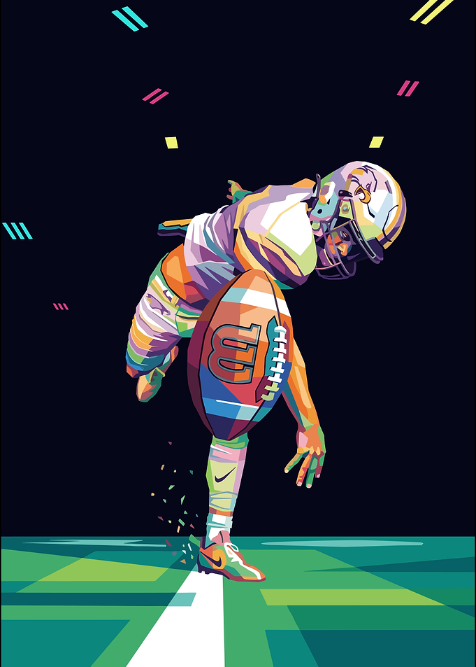 Colorful Pop Art American Football Player
