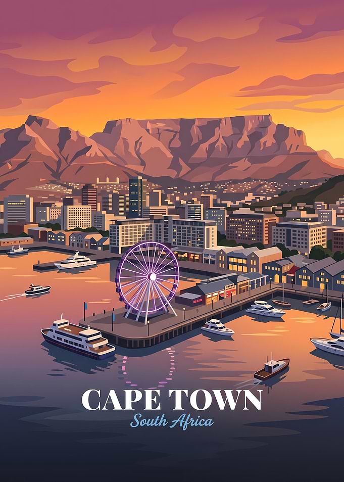 Cape Town Waterfront Sunset Poster