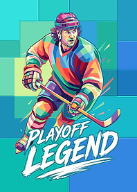 Colorful Pop Art Hockey Player Poster