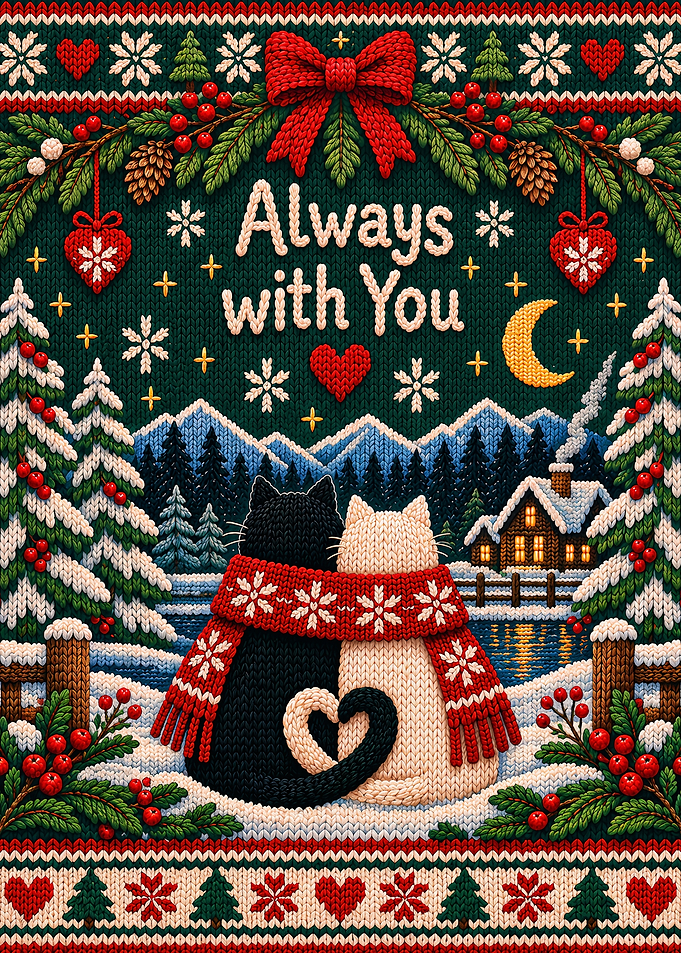 Always With You Knitted Christmas Cats