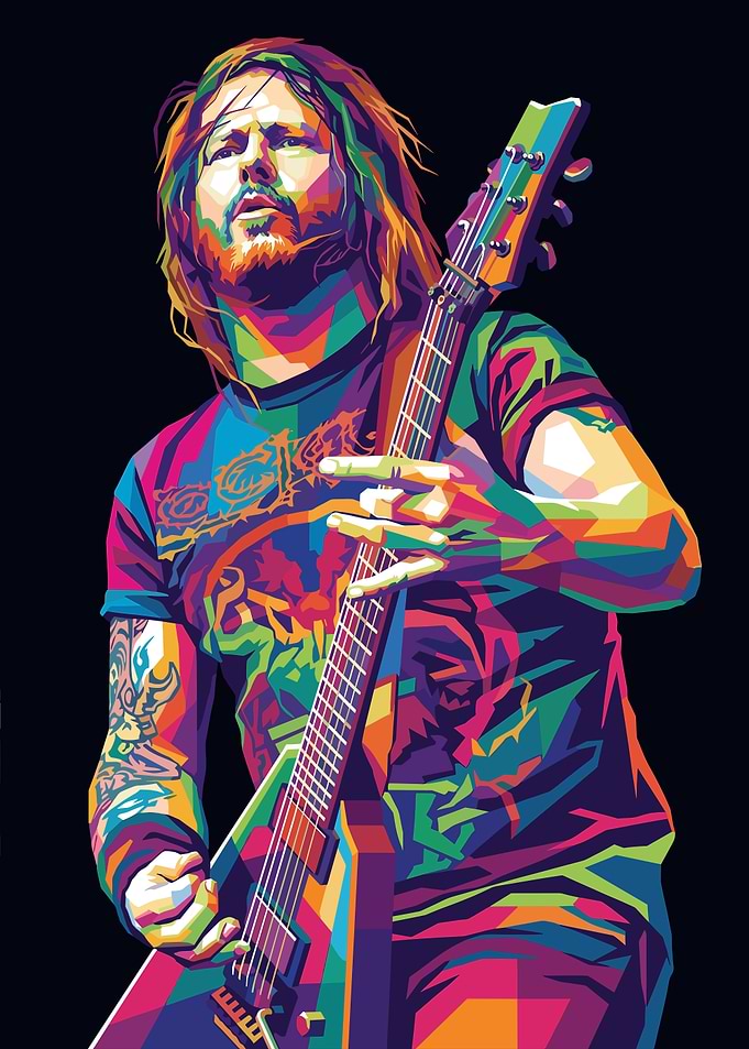 Gary Holt Colorful WPAP Style Guitarist Portrait
