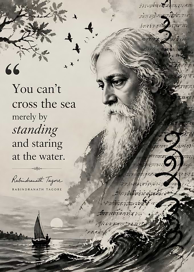 Rabindranath Tagore Inspirational Quote Poster