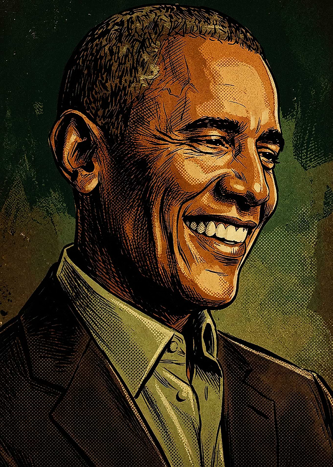 Barack Obama Stylized Portrait Illustration