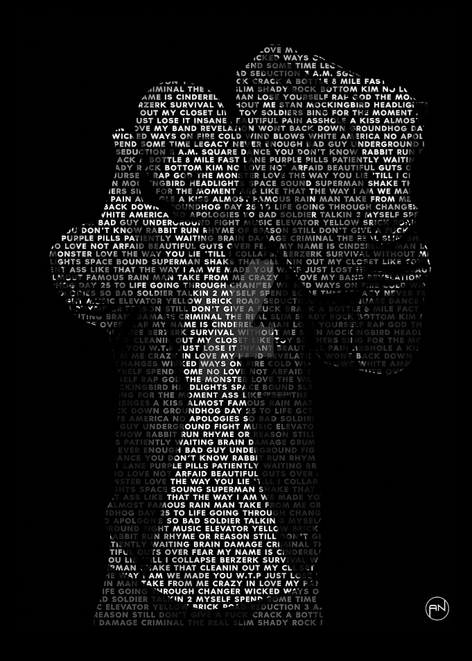 Eminem Typography Portrait Silhouette