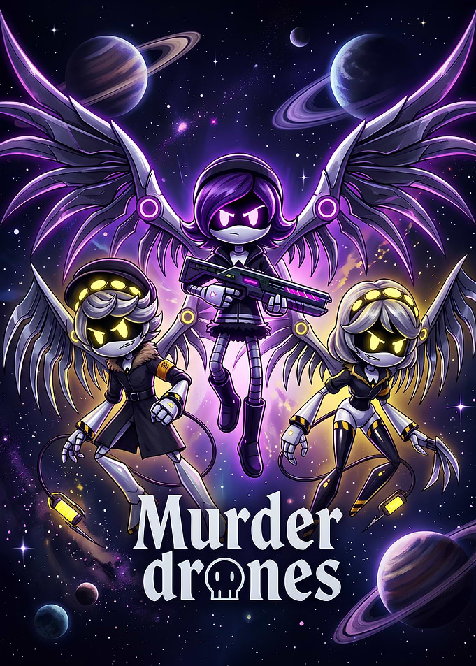 Murder Drones Space Battle Poster