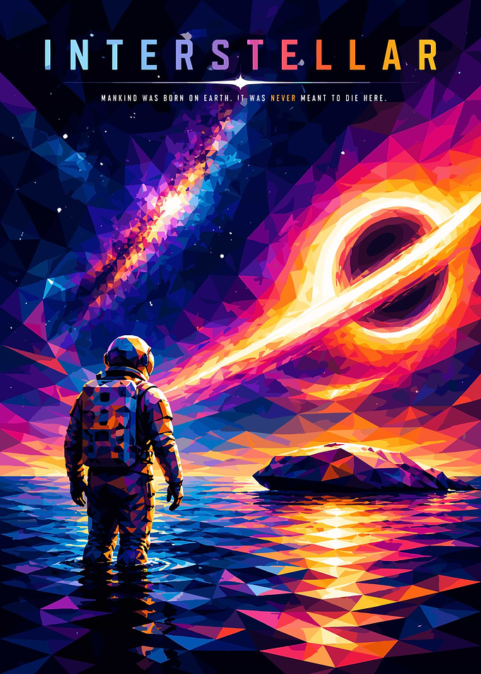 Interstellar Low Poly Space Poster