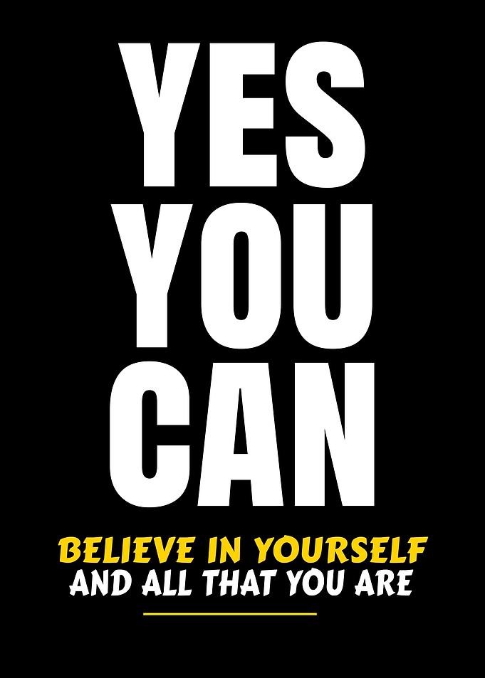 Yes You Can Inspirational Quote Poster