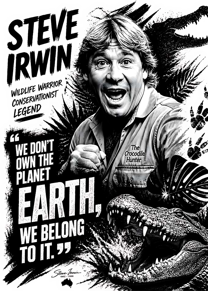 Steve Irwin Wildlife Warrior Tribute Poster
