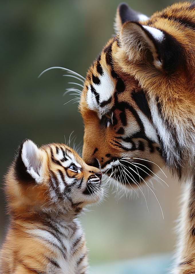 Mother Tiger and Her Cub