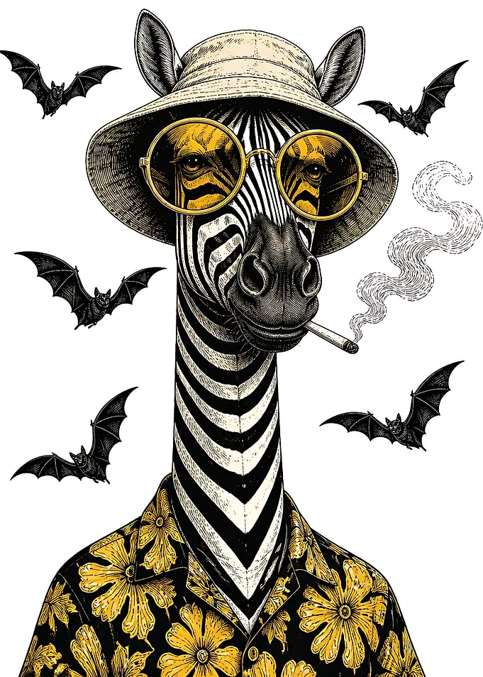 Stylish Zebra in Floral Shirt
