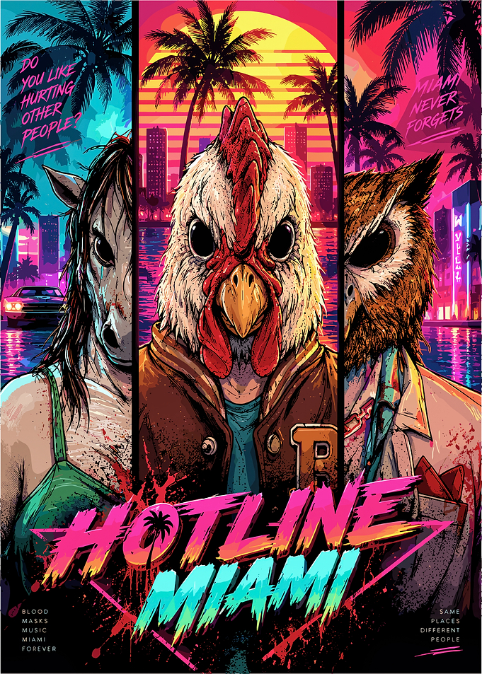 Hotline Miami Retro Gaming Poster