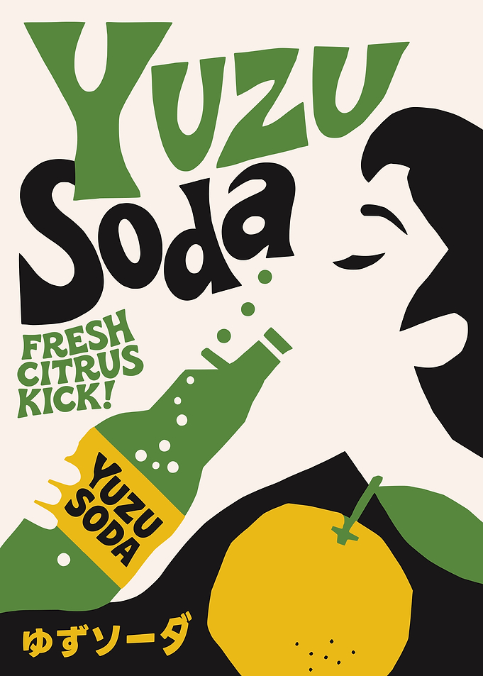 Retro Yuzu Soda Advertising Poster