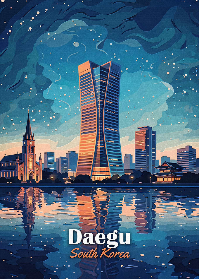 Daegu South Korea Cityscape Poster