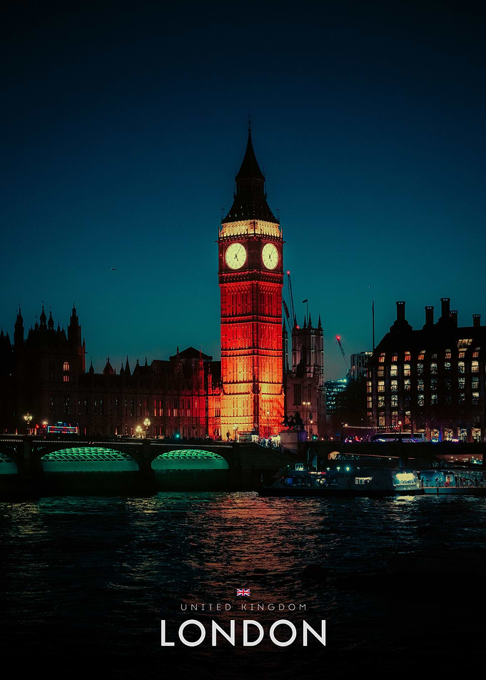 Big Ben at Night in London