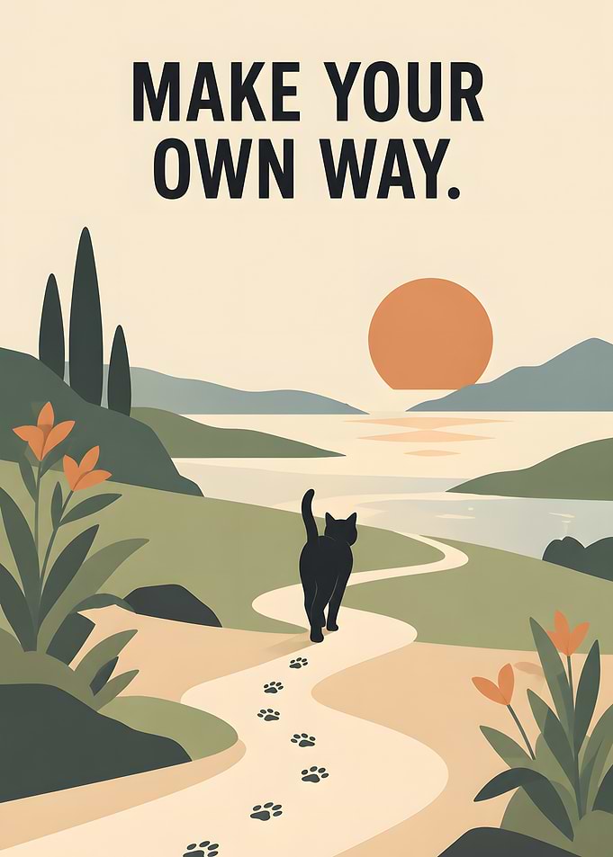 Make Your Own Way Cat Poster