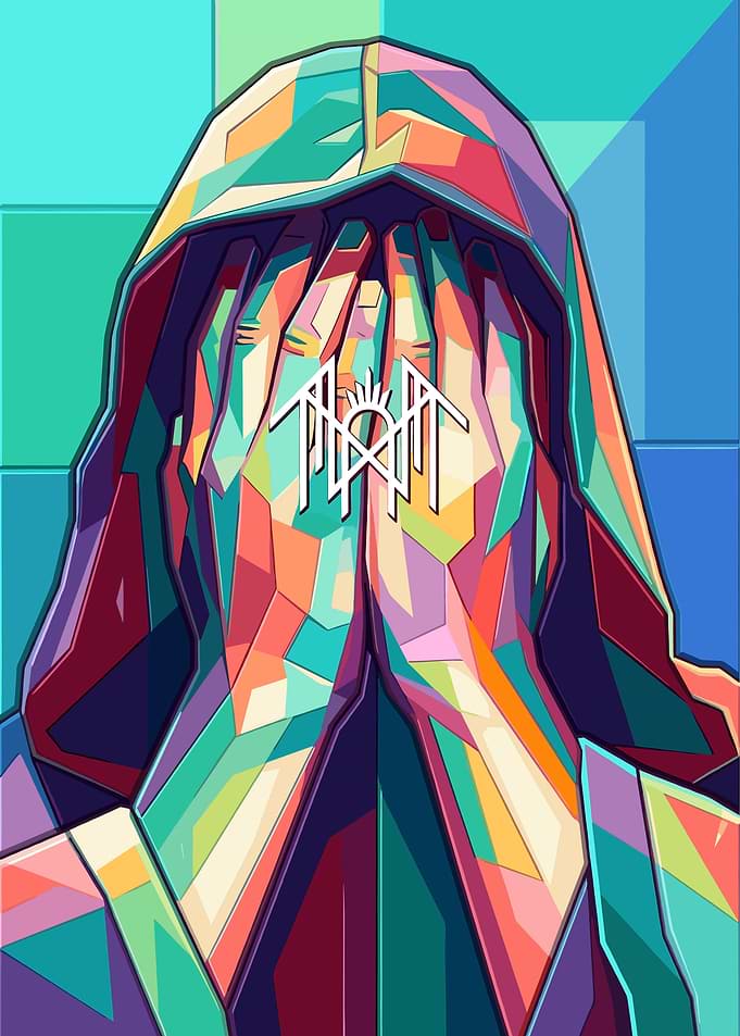 Colorful Pop Art Hooded Figure