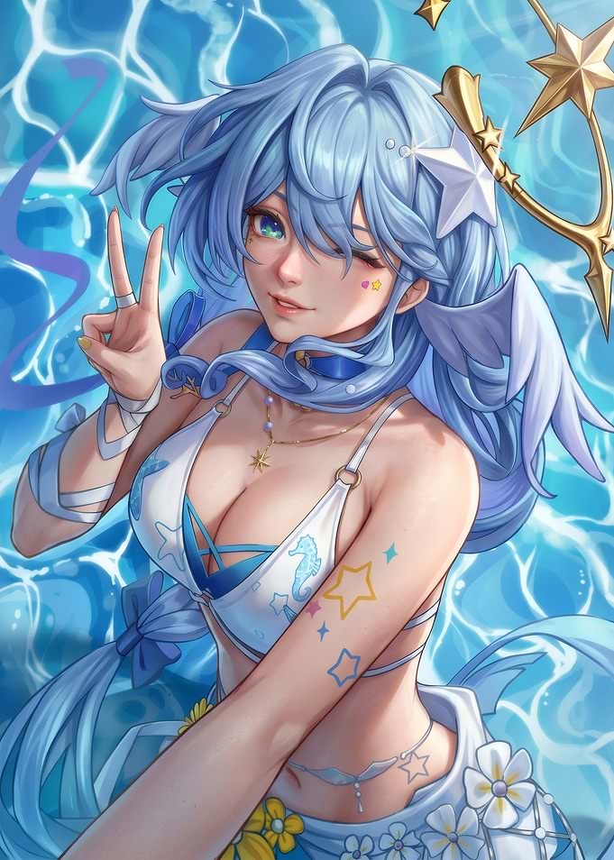 Robin in Summer Swimwear