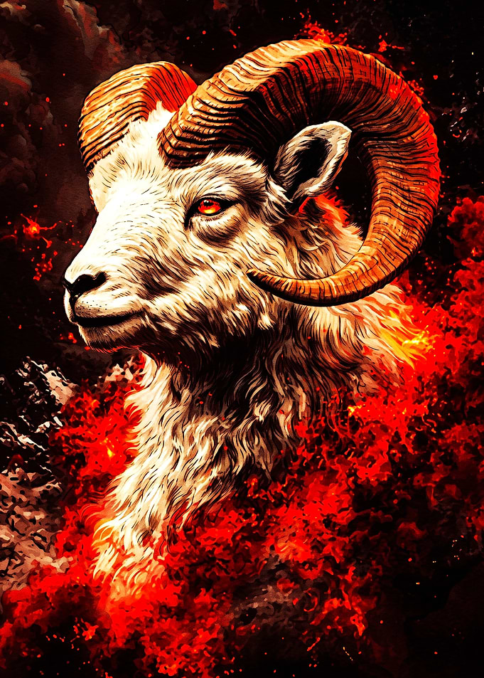 Fiery Ram Portrait