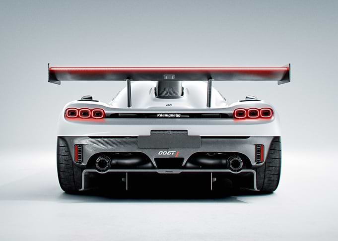 Rear view of Koenigsegg CCGT supercar