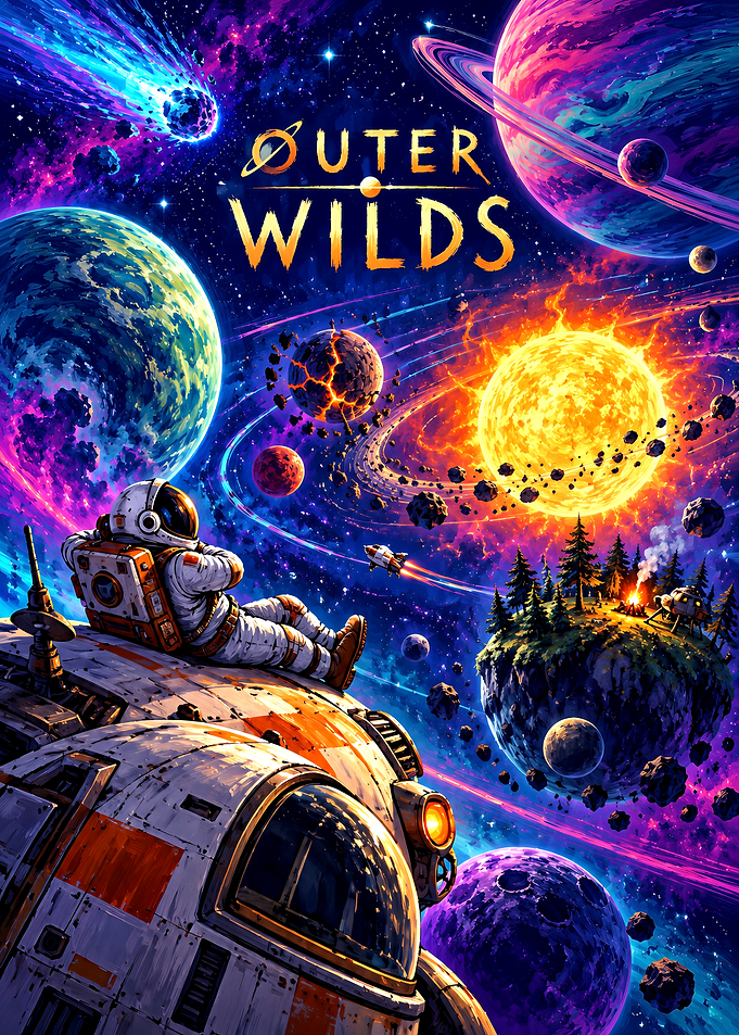 Outer Wilds Space Exploration Poster
