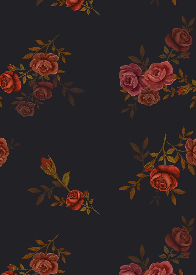 Dark Floral Rose Pattern