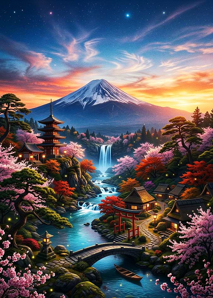 Starlit Fuji Valley