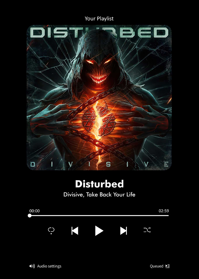 Disturbed Divisive Album Art Music Player