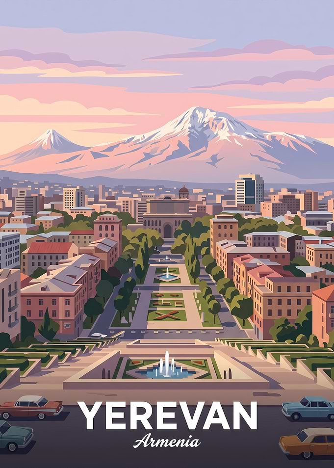 Yerevan Armenia Travel Poster