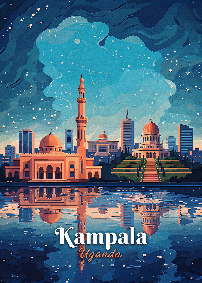 Kampala Uganda Travel Poster