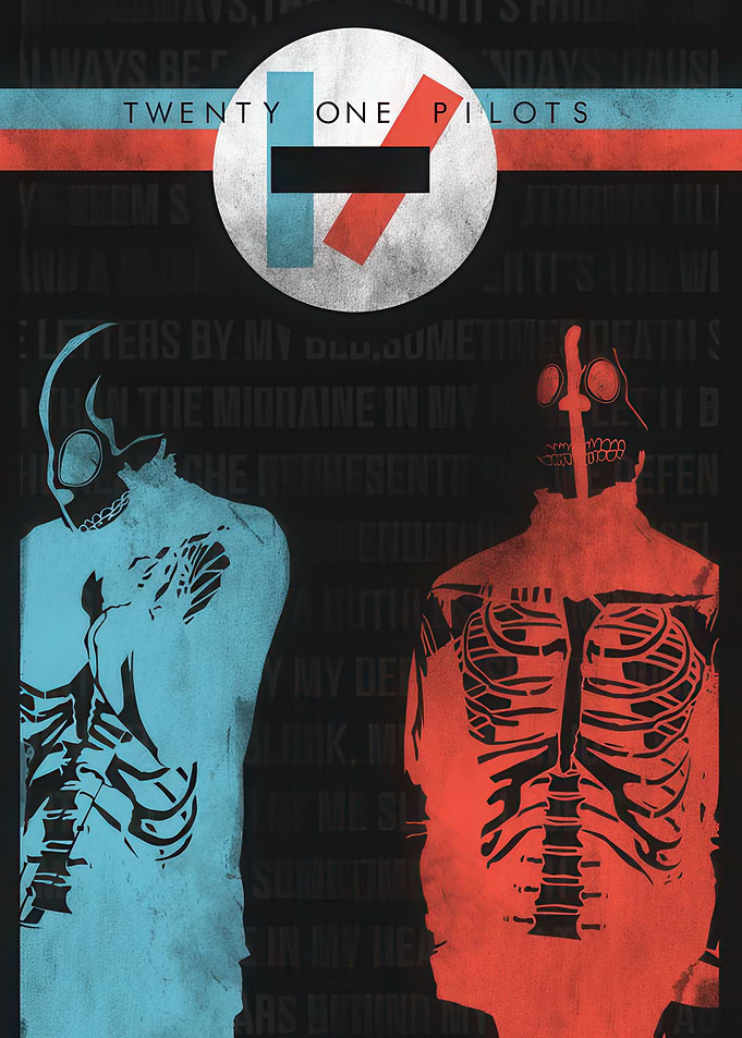 Twenty One Pilots Skeleton Duo Poster