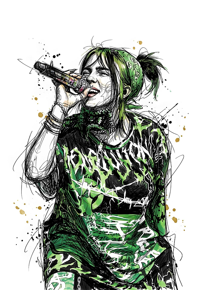 Billie Eilish Sketch Portrait
