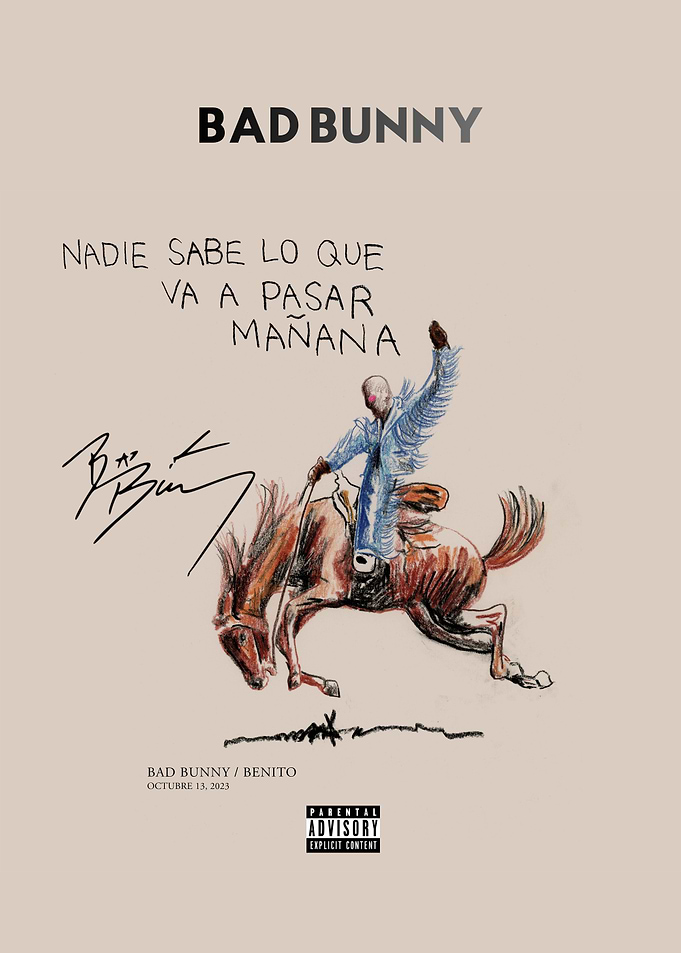 Bad Bunny NADIE SABE LO QUE VA A PASAR MANANA Album Cover Art