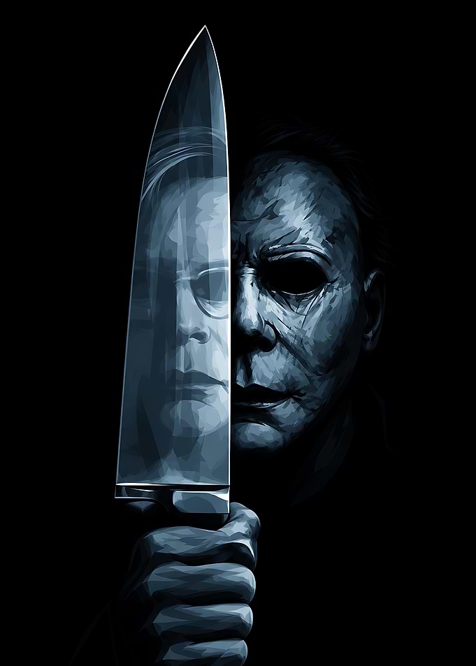 Michael Myers Halloween Knife Reflection