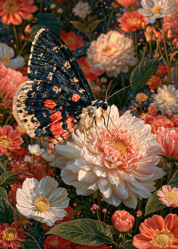 Butterfly Resting on a Floral Bloom
