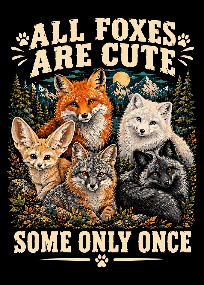 All Foxes Are Cute Graphic Design