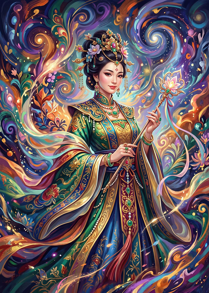 Ethereal Empress with Magical Lotus Staff
