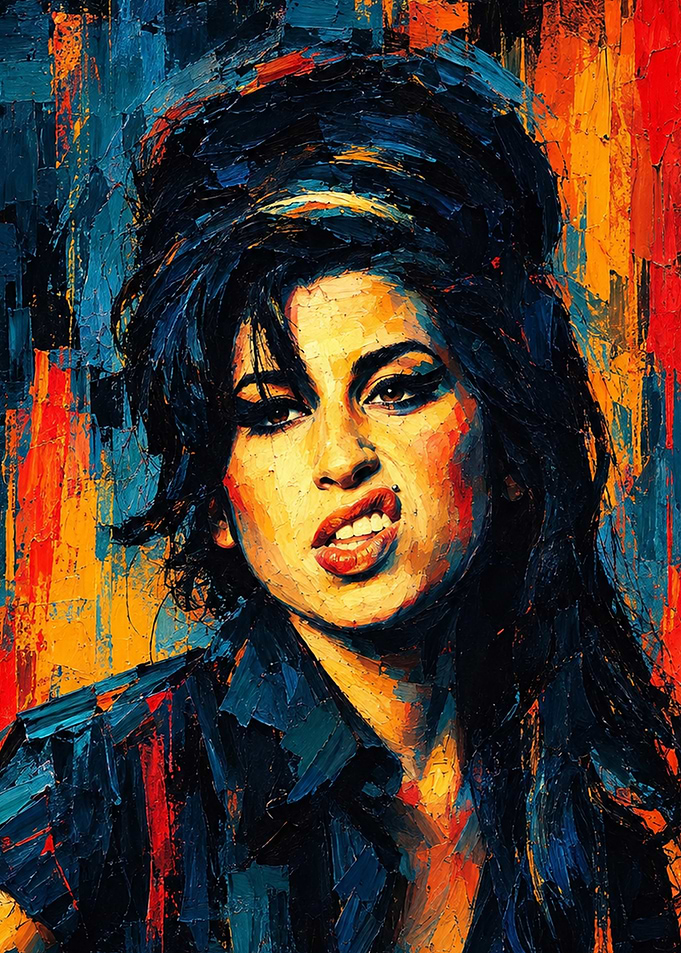 Amy Winehouse Impasto Oil Portrait
