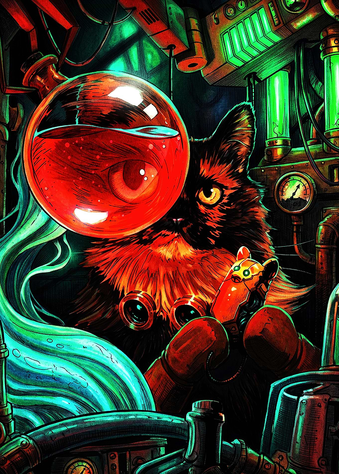 Mad Scientist Cat in Laboratory